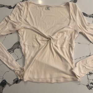 Aritzia Sunday Best Lula Cream Long Sleeve Top
